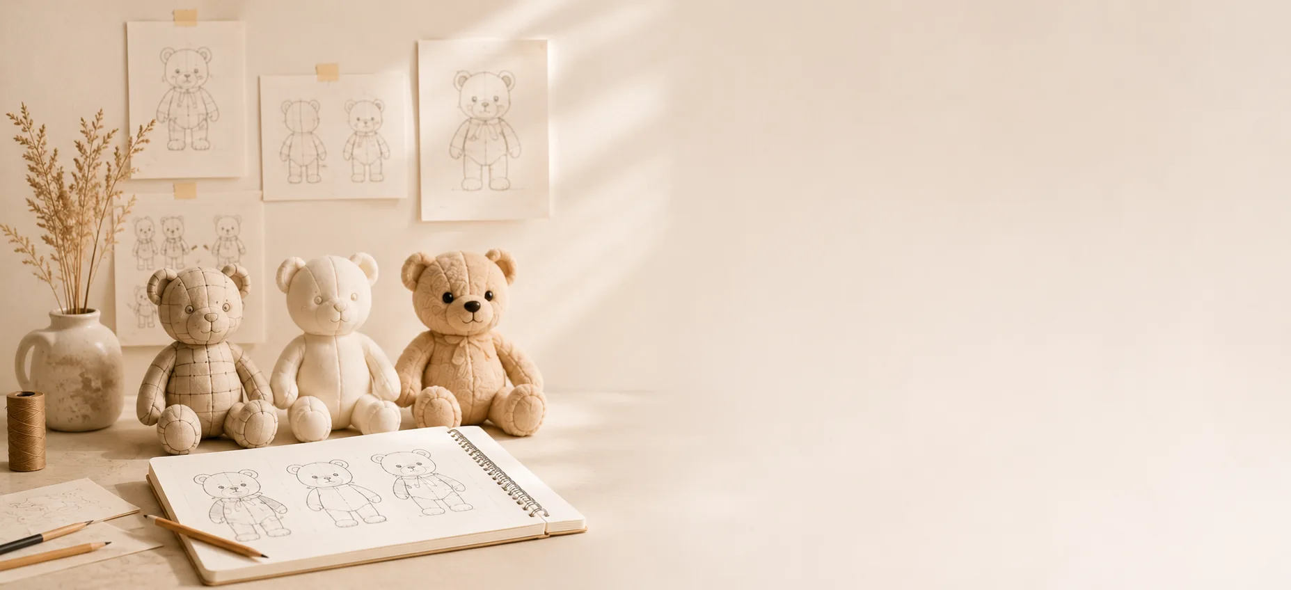 Mirrored bear character sketches