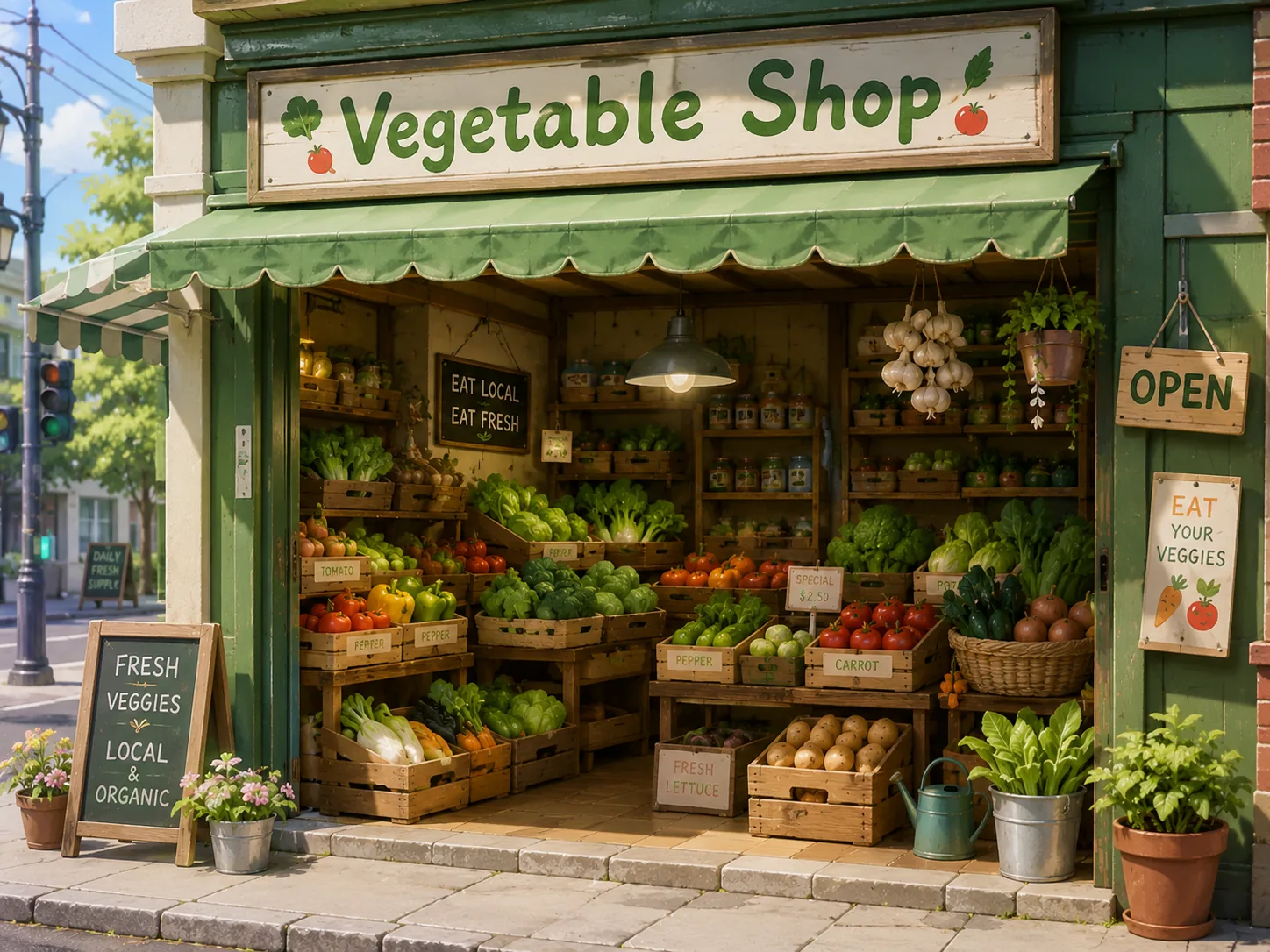 Vegetable shop daytime